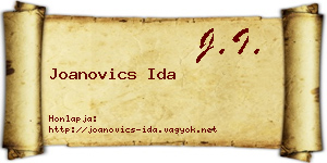 Joanovics Ida névjegykártya