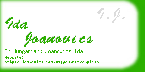 ida joanovics business card